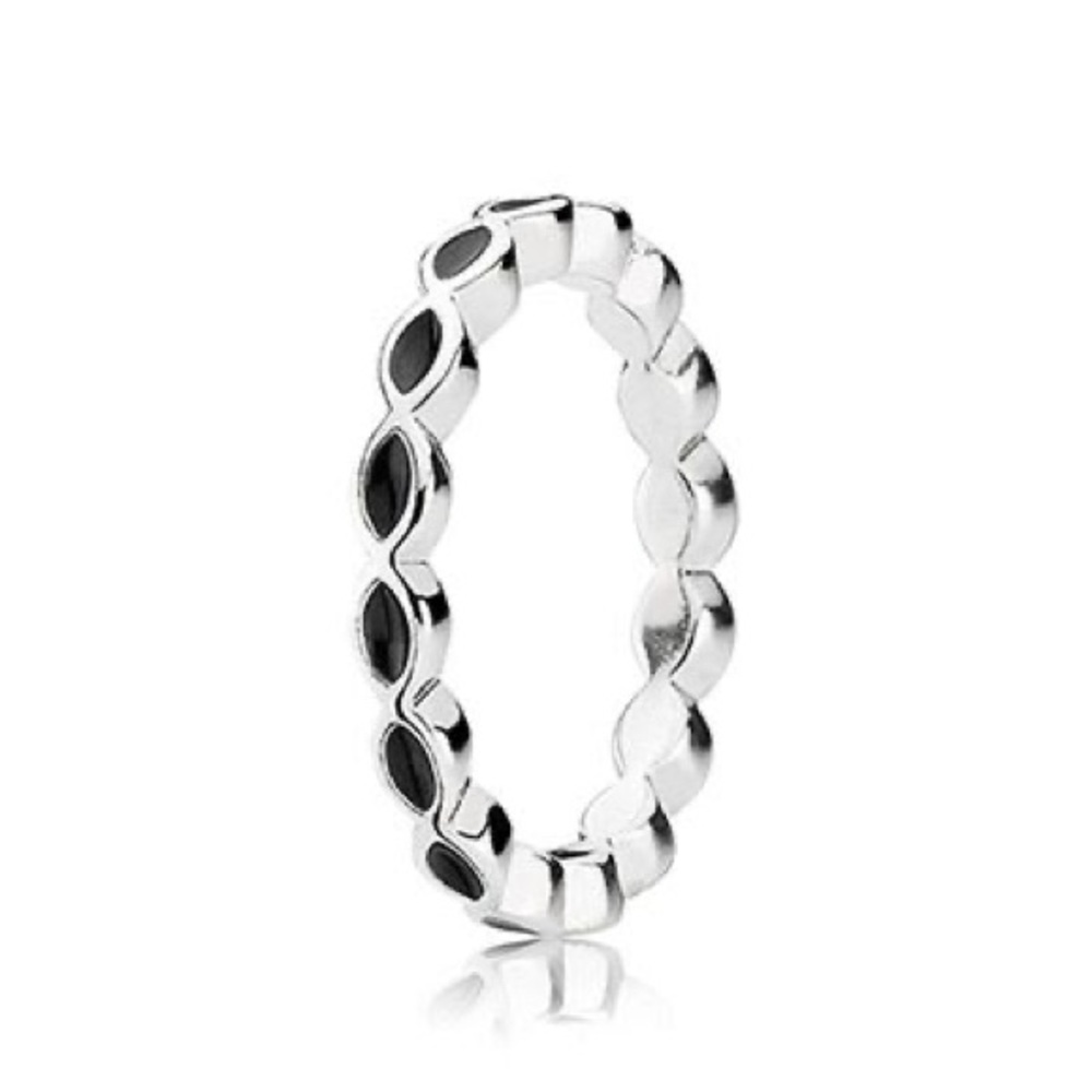 Pandora Better Together Black Enamel Stacking Ring